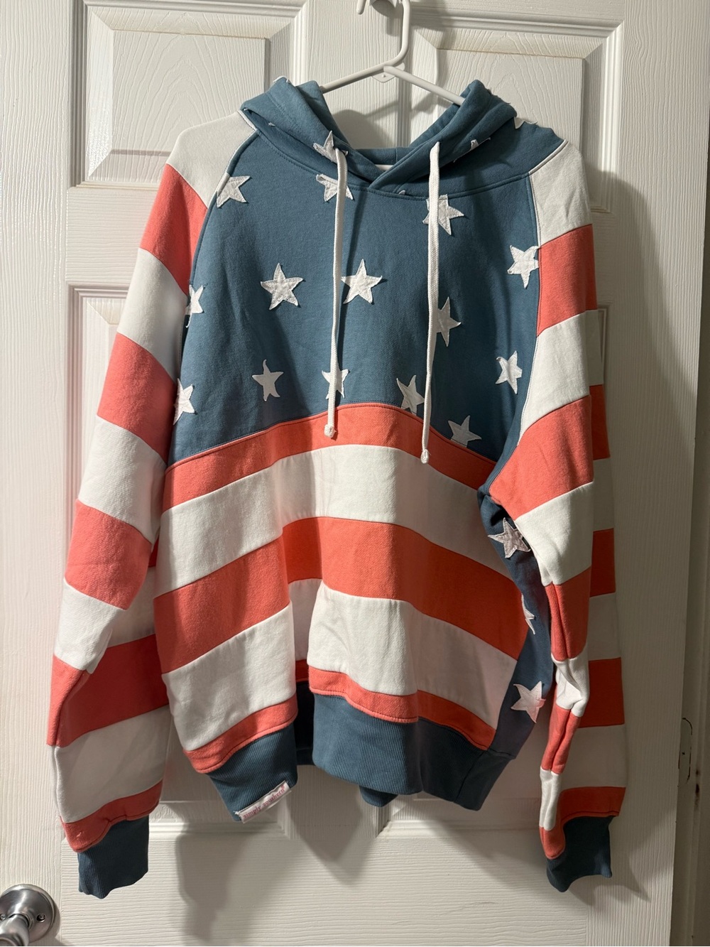 Simply Southern Star-Spangled Crewneck Hoodie - Blue, White & Red